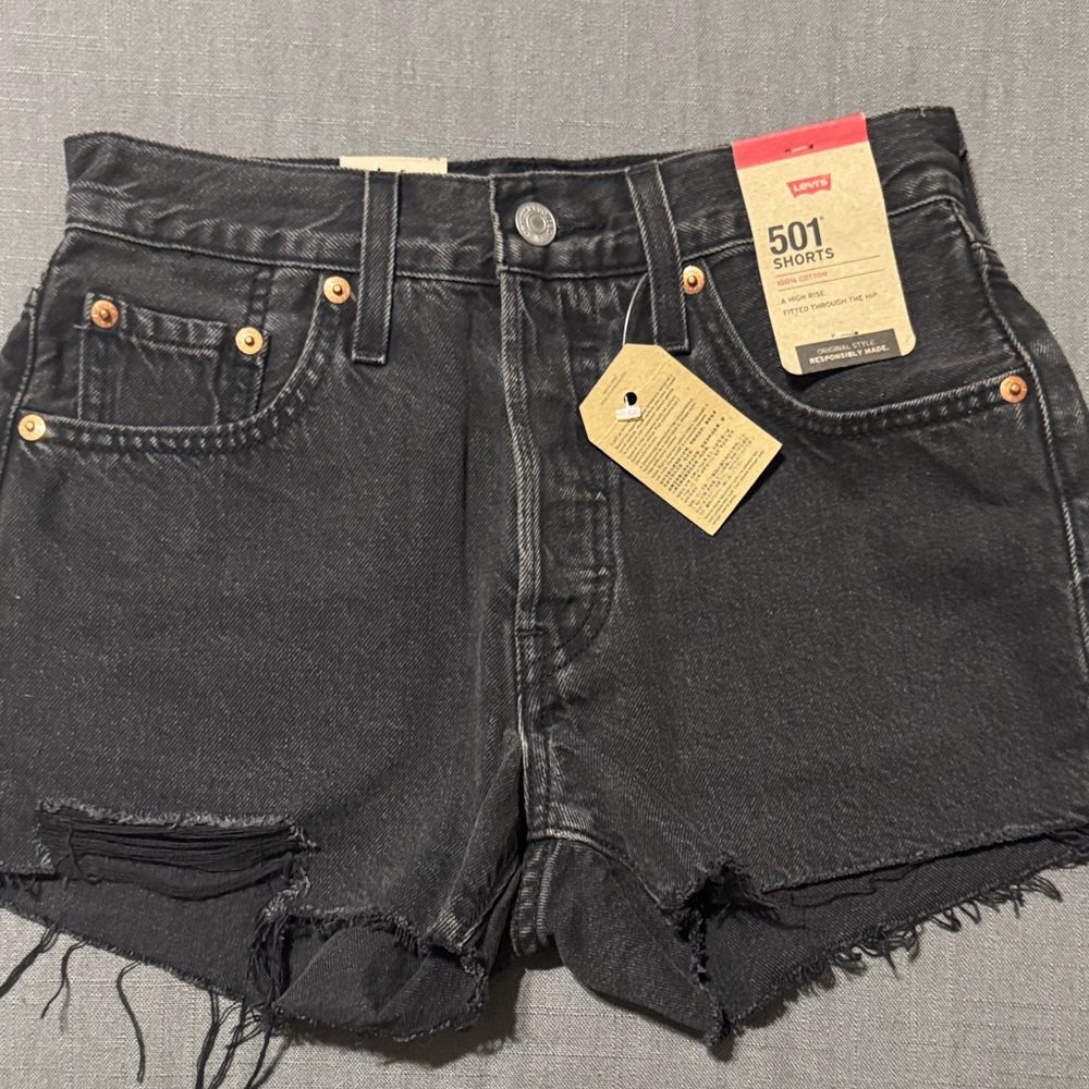 Levi's Women's Charcoal Jean Shorts